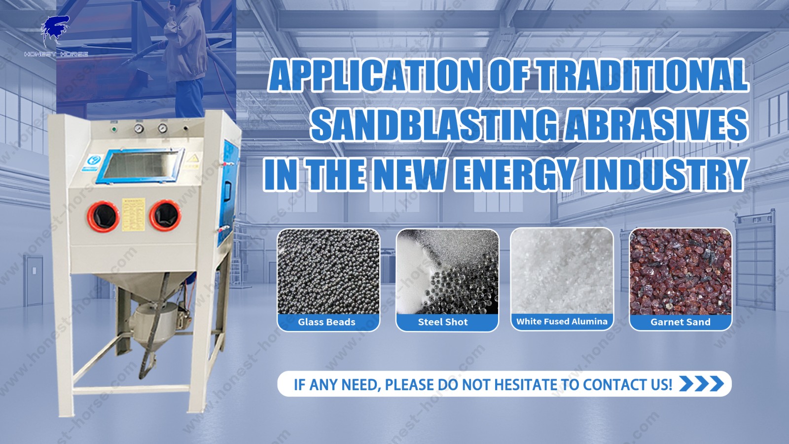 Application of traditional sandblasting abrasives in the new energy industry