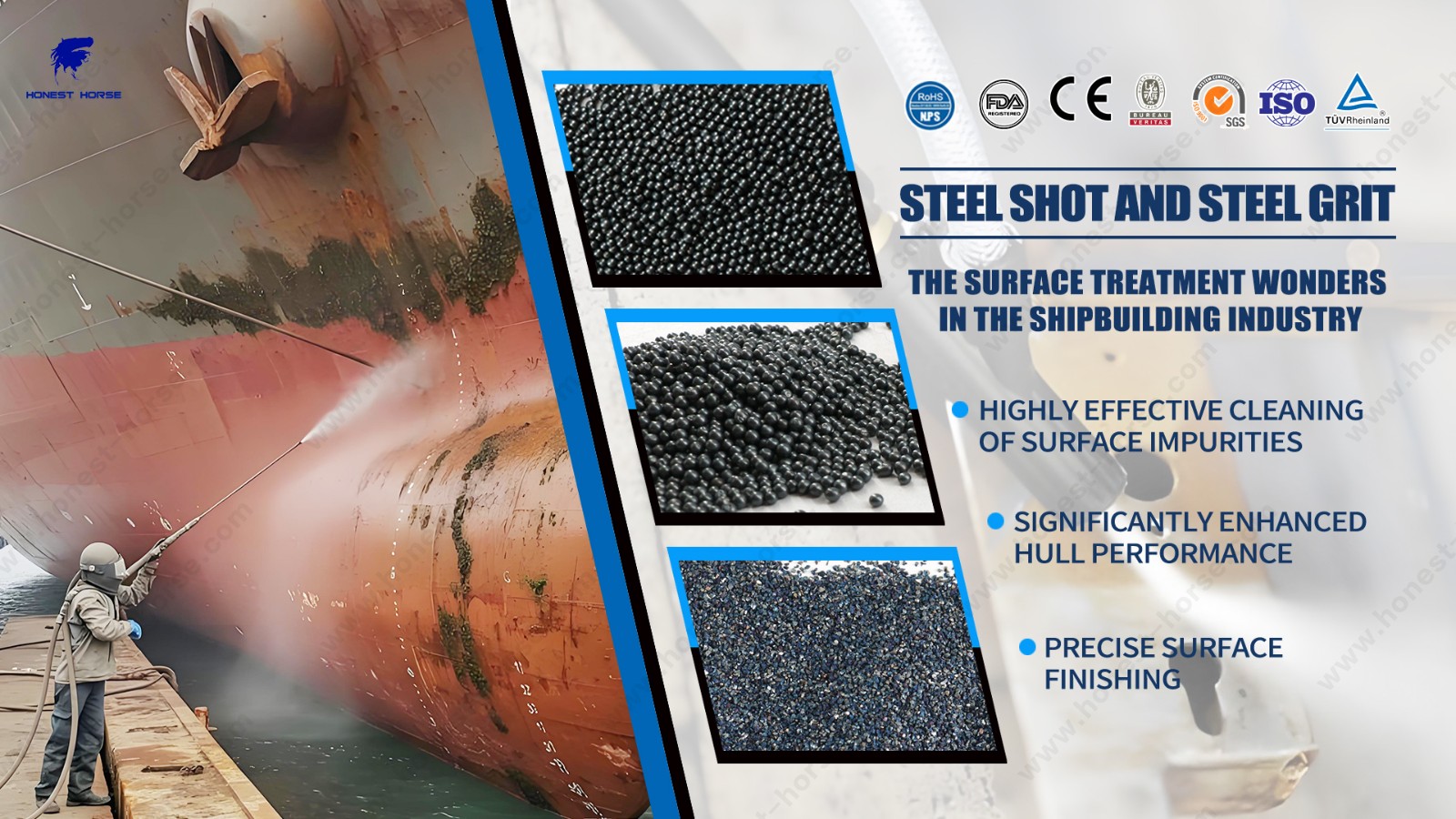 Steel shot and steel grit - the surface treatment wonders in the shipbuilding industry