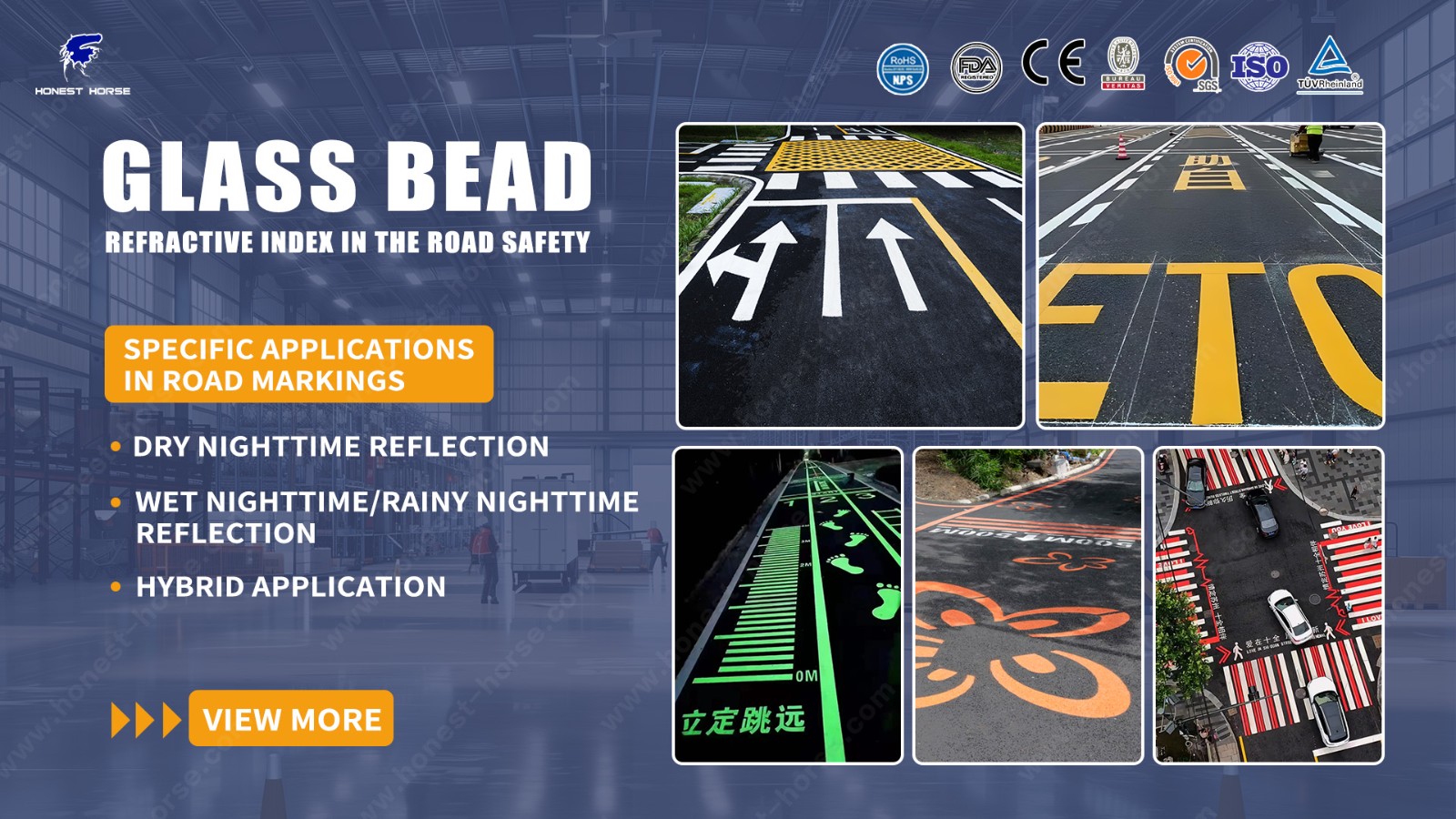 Glass bead Refractive Index in the Road Safety