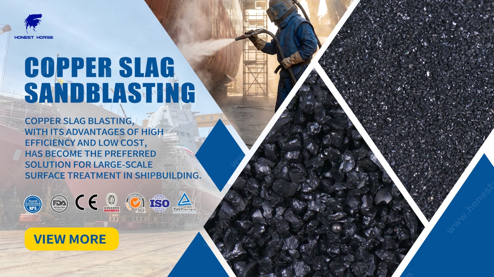Can copper slag sandblasting truly serve as the economical solution for large-area surface treatment in shipbuilding